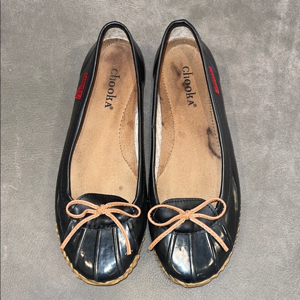 Chooka  Duck Skimmer Rubber Rain Ballet Flats - Picture 2 of 7